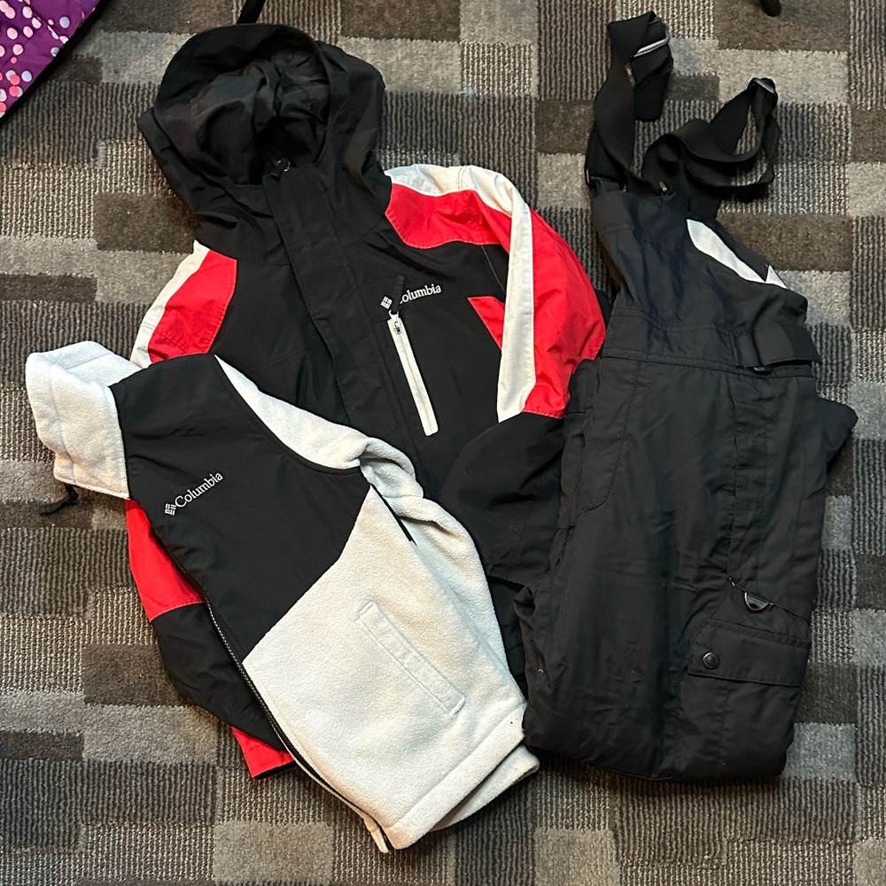 Columbia Kids 3-Piece Winter Set - Black, Red, White
